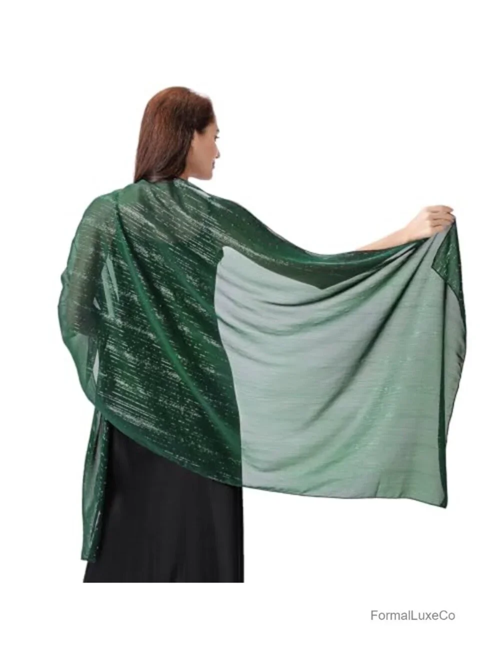 Chiffon Shawl Wrap Rhinestones Evening Wedding Formal Women Sparkly